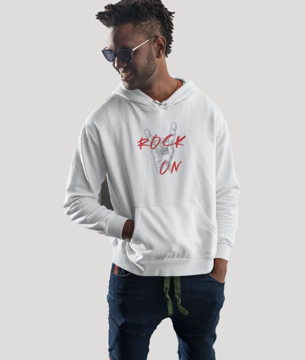 Rock On Men Graphic Pullover Hoodie