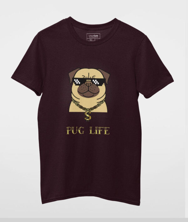 Pug Life Men Graphic Round Neck Cotton T- Shirt