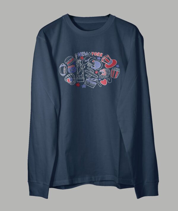 Men Long Sleeve Graphic T-Shirt | Navy