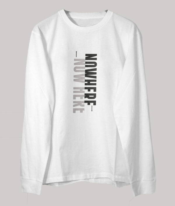 Men Long Sleeve Graphic T- Shirt | White