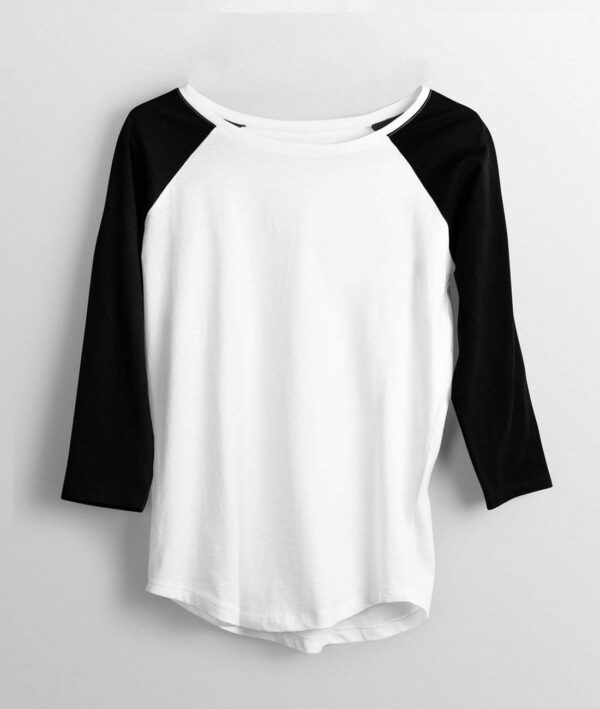 Women 3/4 sleeve raglan T-shirt | Black- White
